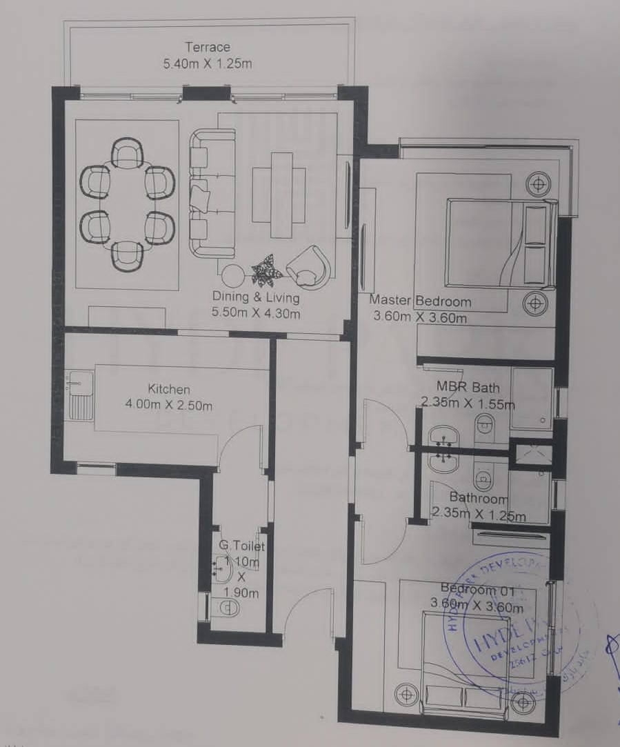 Floor plan for apartment at Garden Residence Hyde Park