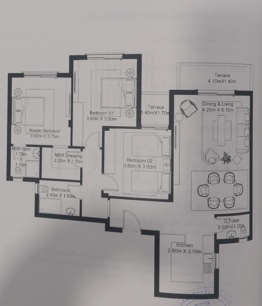 Floor plan for apartment at Garden Residence Hyde Park