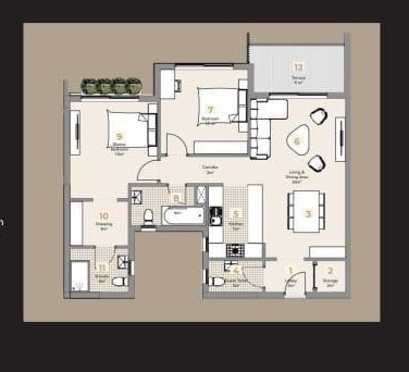Floor plan for apartment at Al Burouj