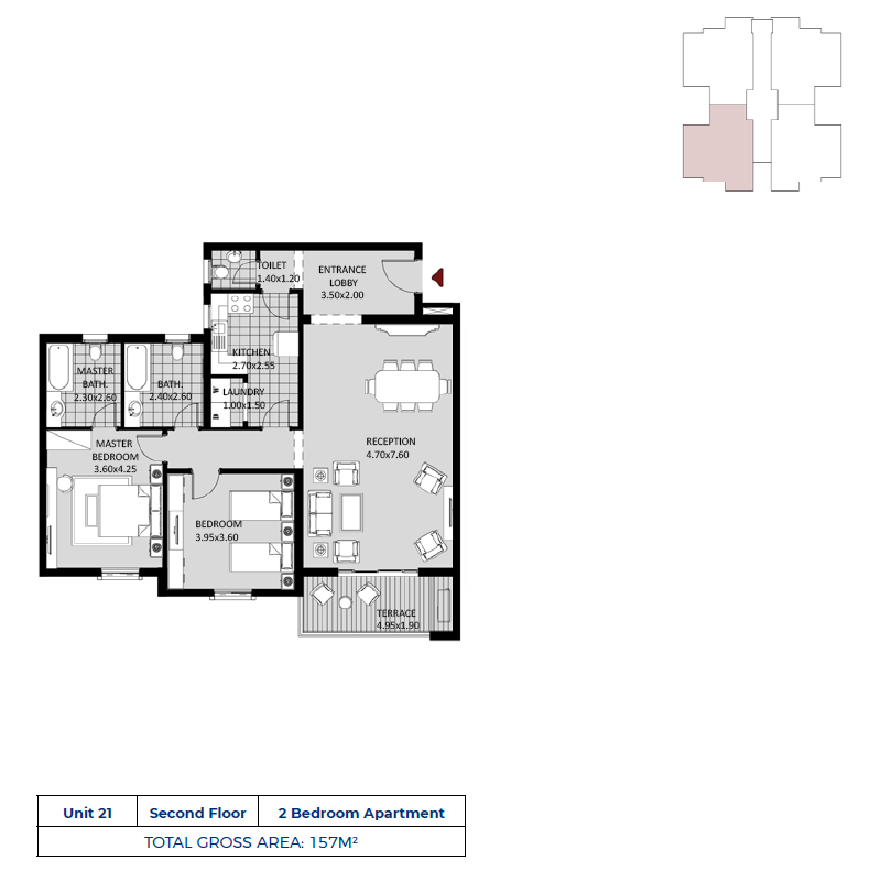 Floor plan for apartment at October Plaza