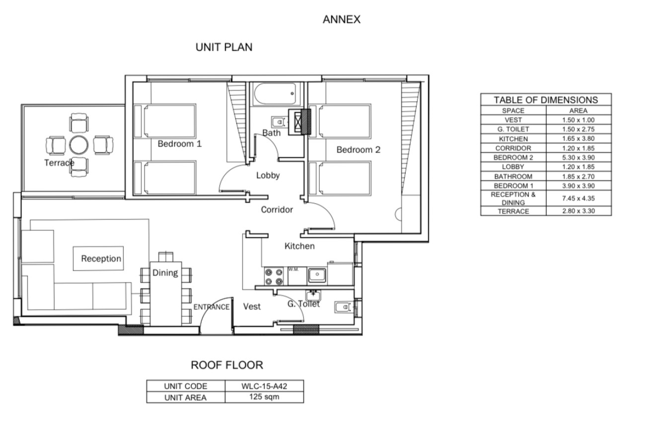 Floor plan for apartment at Leaves
