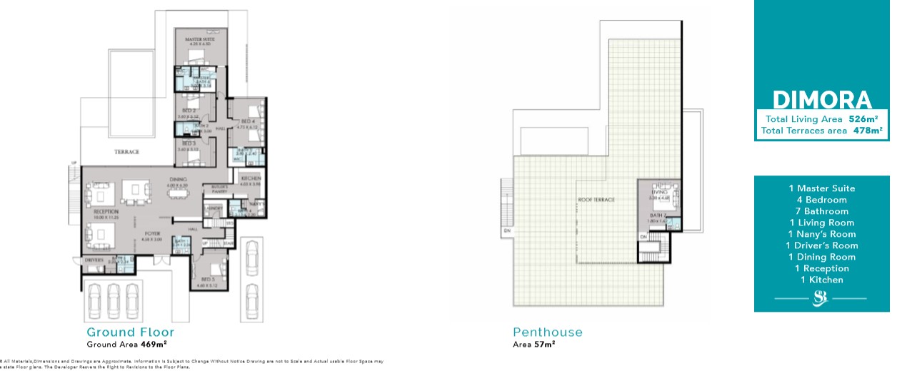 Floor plan for villa at Smeralda Bay Sidi Heneish -Sbay