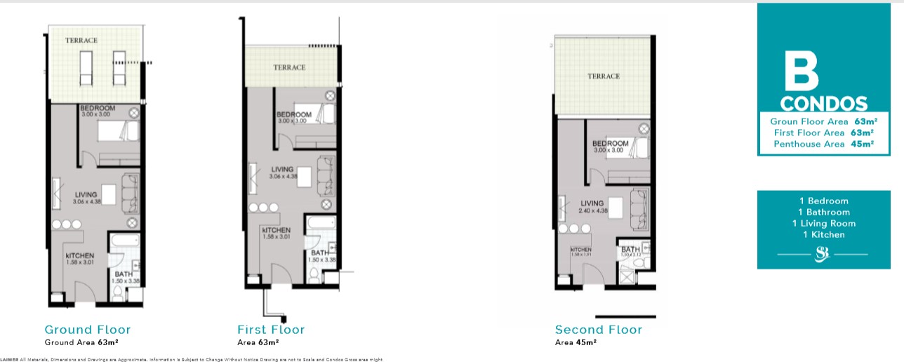 Floor plan for apartment at Smeralda Bay Sidi Heneish -Sbay