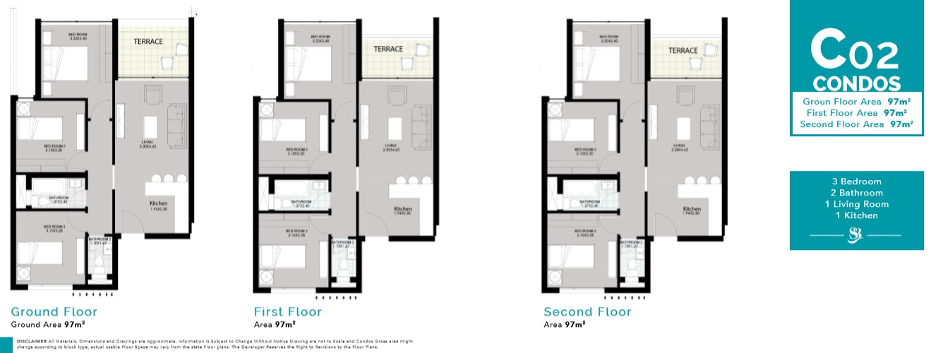 Floor plan for apartment at Smeralda Bay Sidi Heneish -Sbay