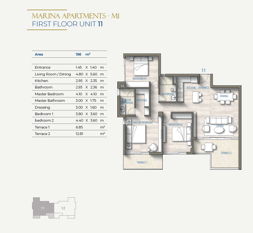 Floor plan for apartment at Southmed