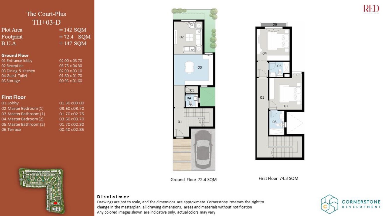 Floor plan for townhouse at Red