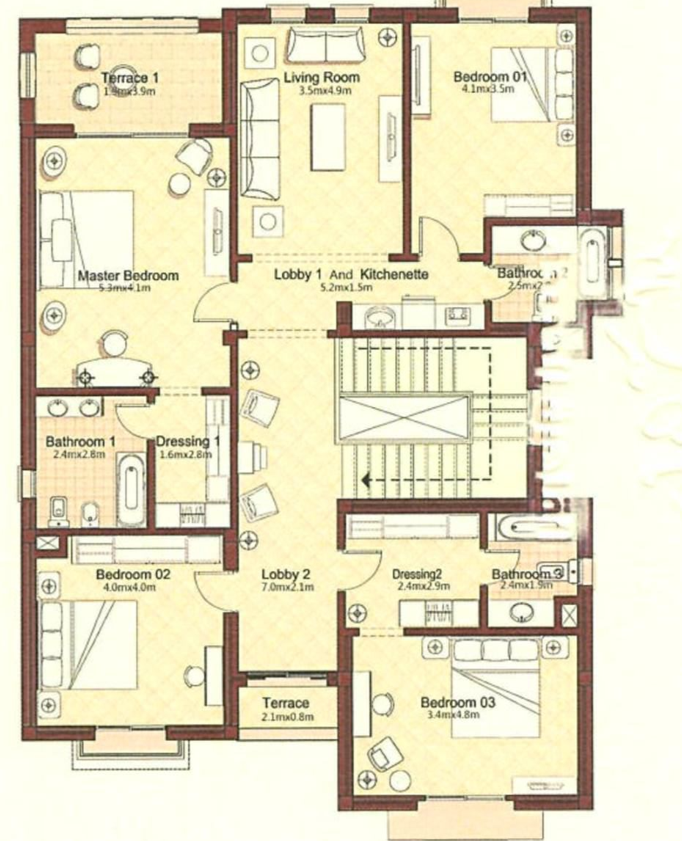 Floor plan for villa at City Gate