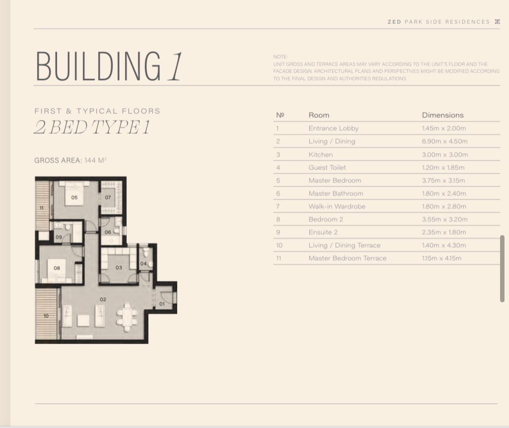 Floor plan for apartment at ZED