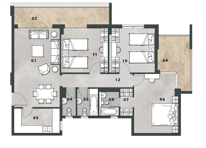 Floor plan for apartment at Vinci