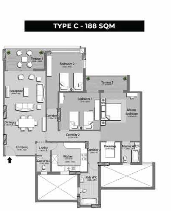 Floor plan for apartment at La Mirada