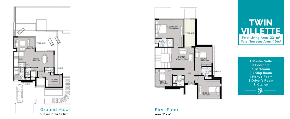 Floor plan for  at Smeralda Bay Sidi Heneish -Sbay