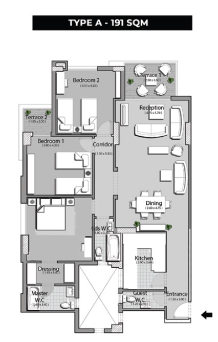 Floor plan for apartment at La Mirada