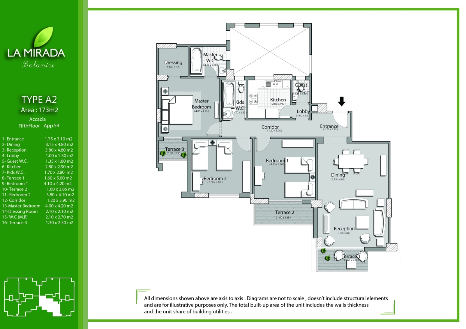 Floor plan for apartment at La Mirada