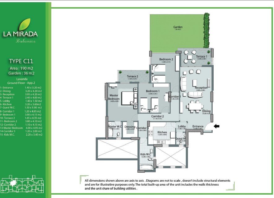 Floor plan for apartment at La Mirada