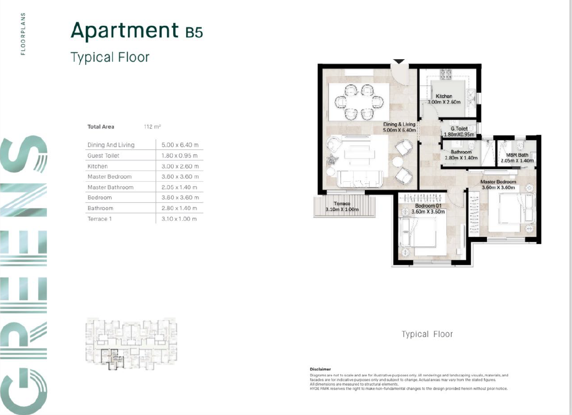 Floor plan for apartment at Hyde Park
