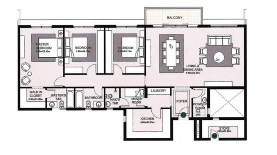 Floor plan for apartment at The Estates Residence