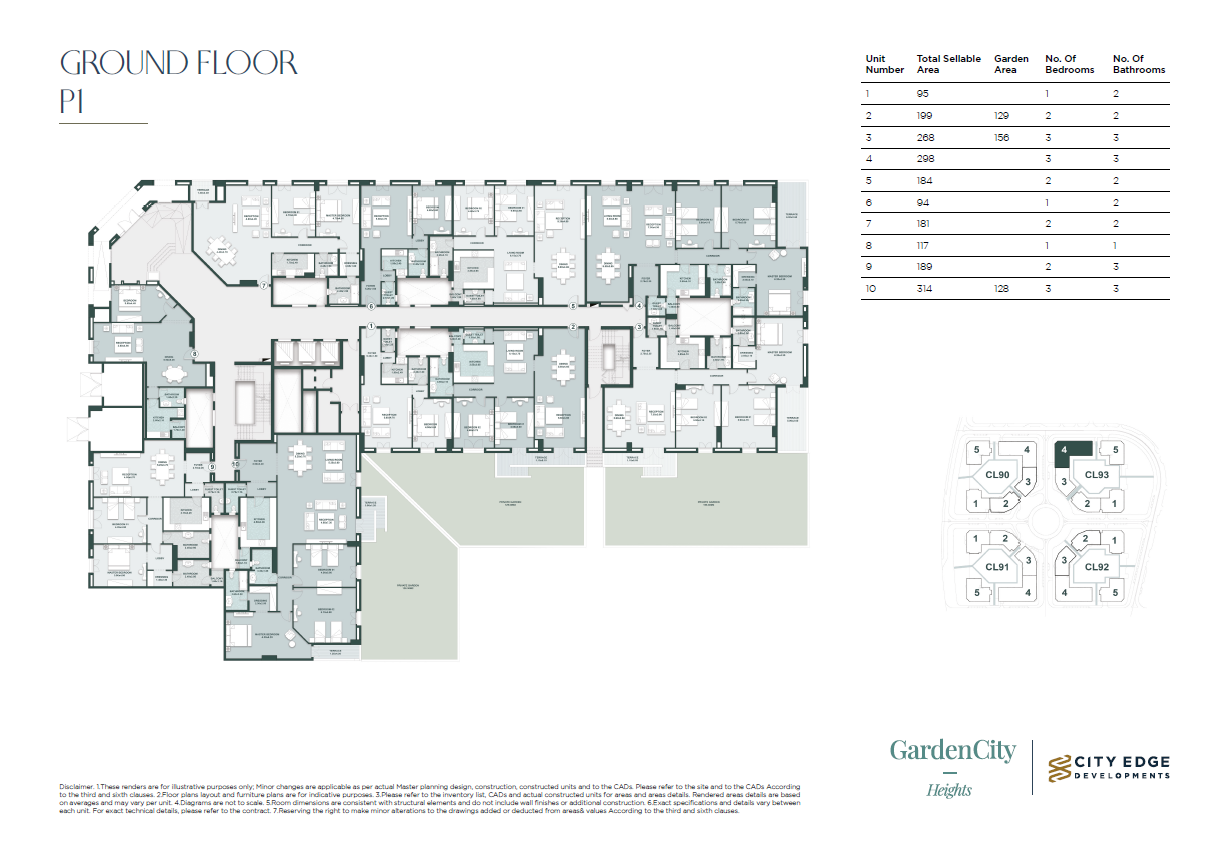 Floor plan for apartment at New Garden City