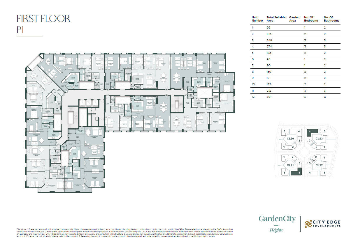 Floor plan for apartment at New Garden City