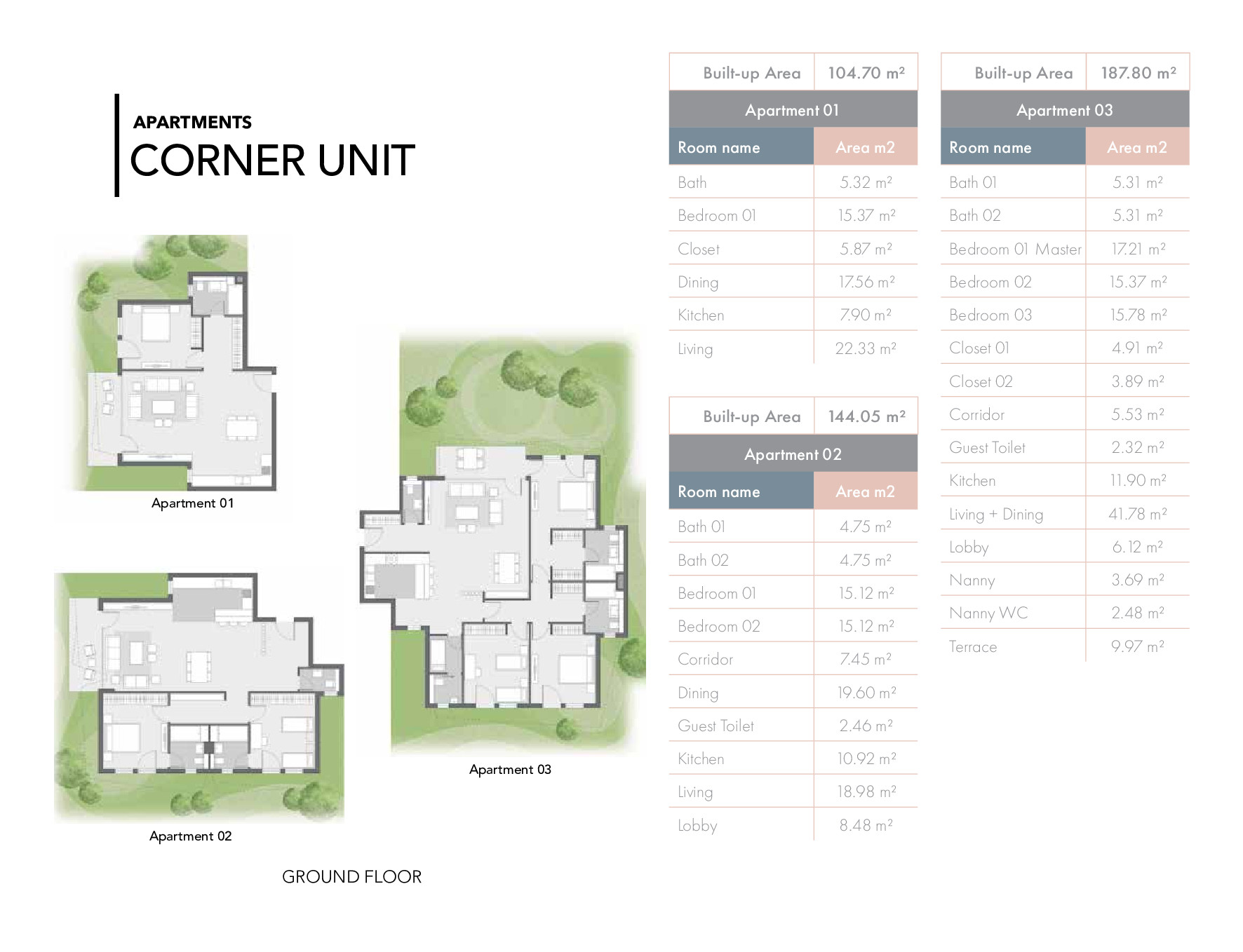 Floor plan for apartment at Badya
