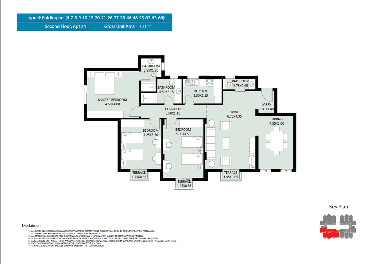 Floor plan for apartment at El Fustat