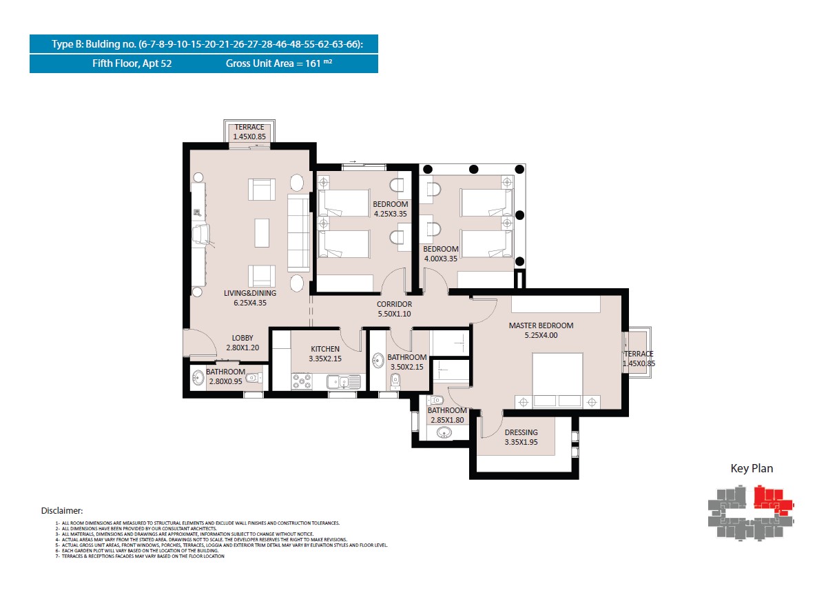 Floor plan for apartment at El Fustat