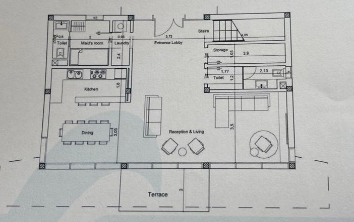 Floor plan for villa at Fouka Bay