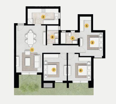 Floor plan for apartment at ZED