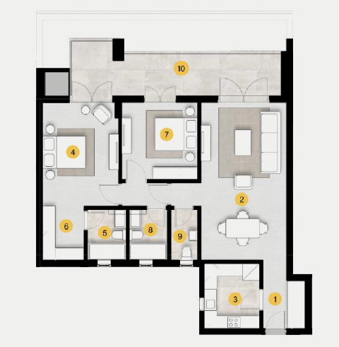 Floor plan for apartment at ZED