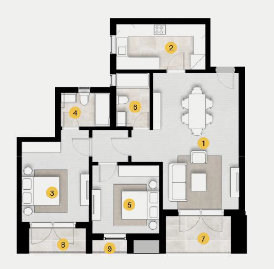 Floor plan for apartment at ZED
