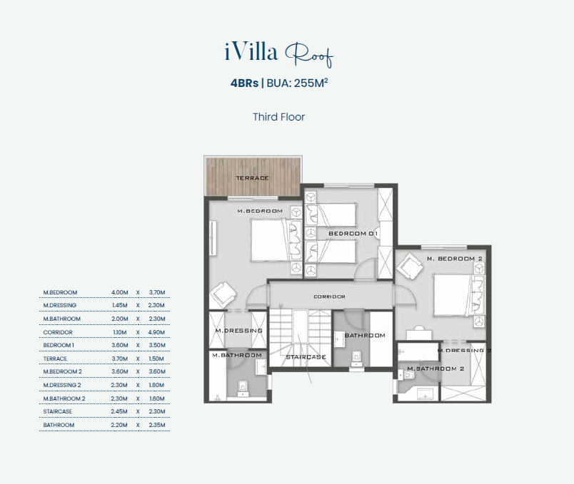 Floor plan for duplex at Aliva Mountain View Mostakbal City