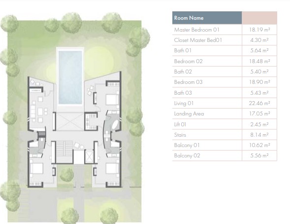 Floor plan for villa at Badya