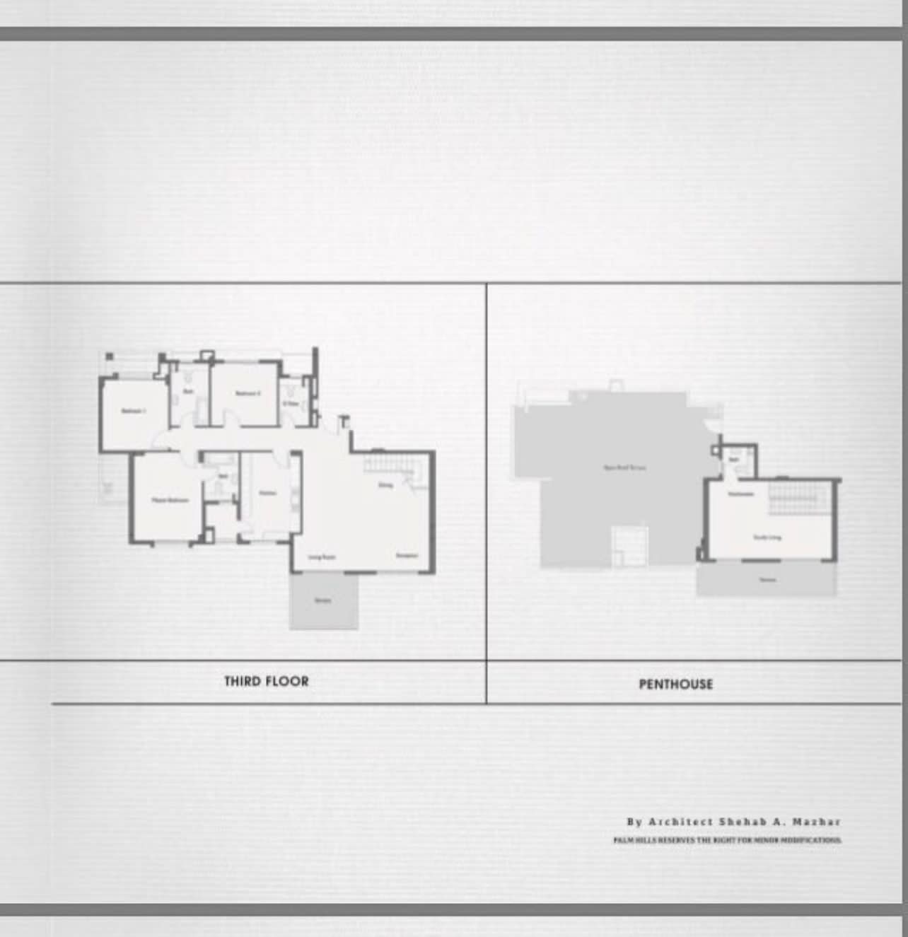 Floor plan for penthouse at Palm Parks