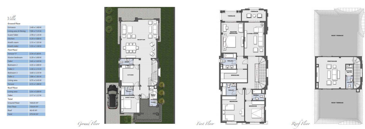 Floor plan for villa at Layan