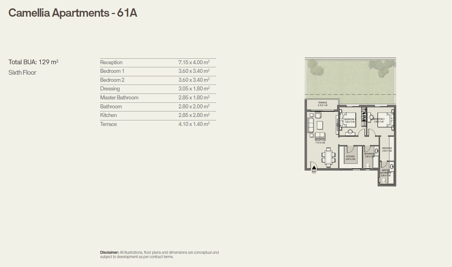 Floor plan for apartment at Origami Golf