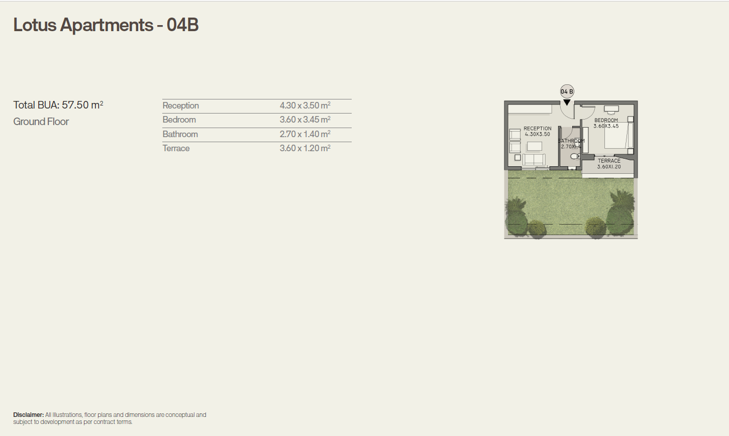 Floor plan for apartment at Origami Golf