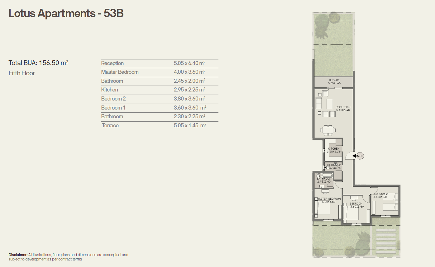 Floor plan for apartment at Origami