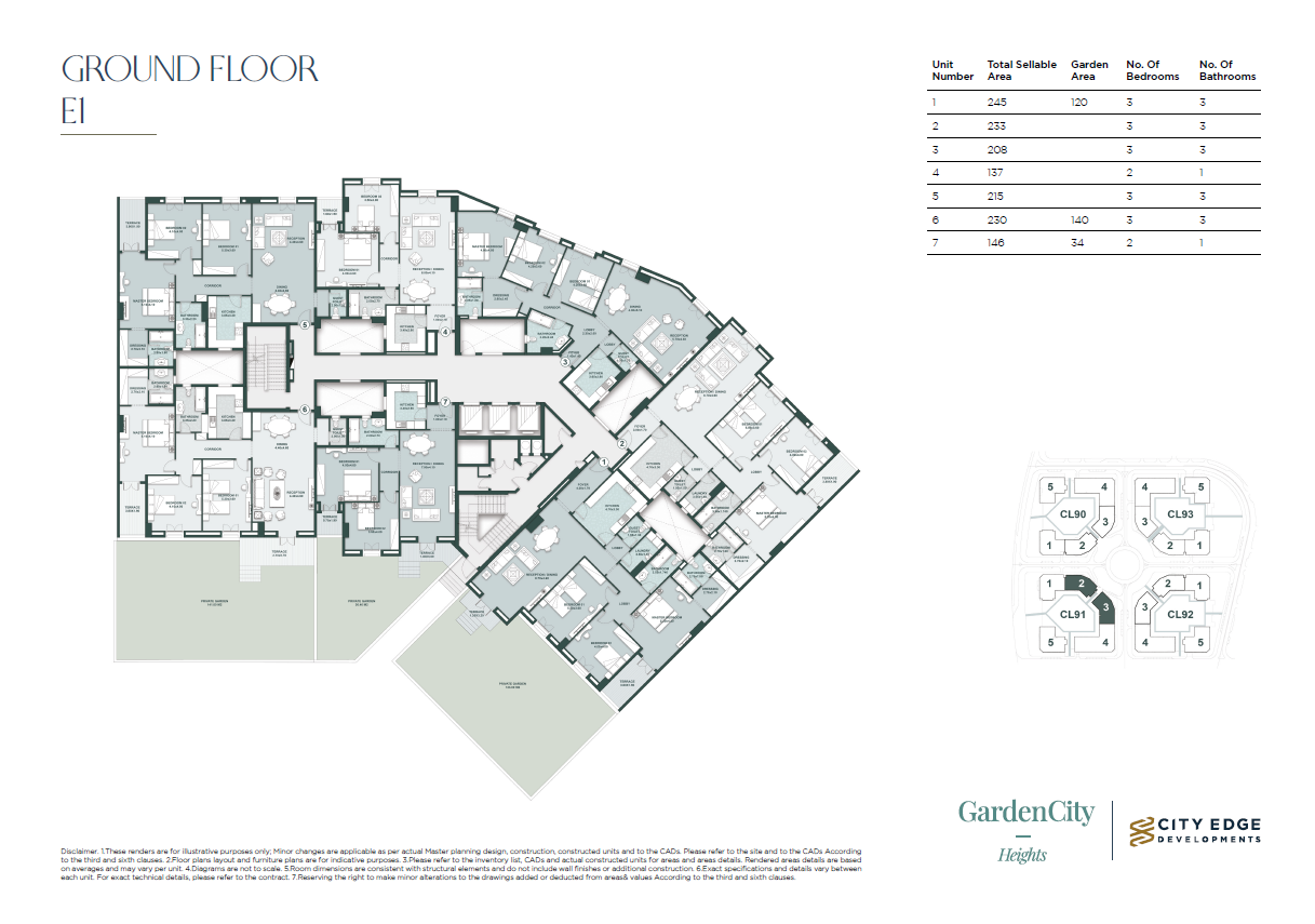 Floor plan for apartment at New Garden City