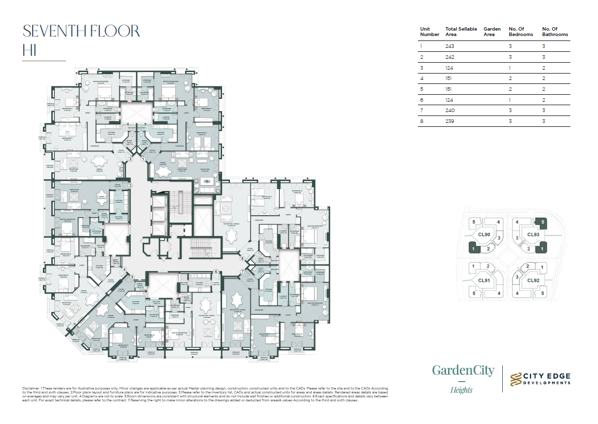 Floor plan for apartment at New Garden City