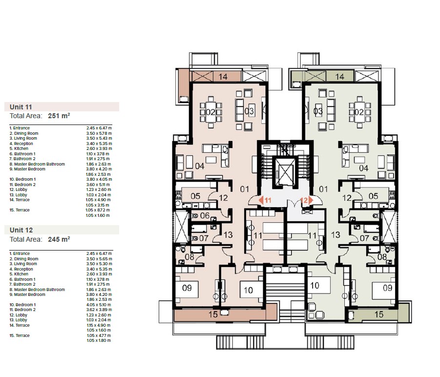 Floor plan for apartment at Mazarine