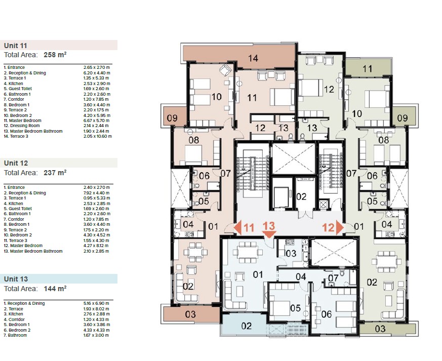 Floor plan for apartment at Mazarine