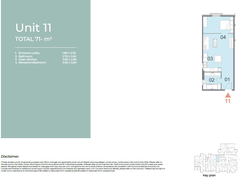 Floor plan for studio at Il Latini City Edge