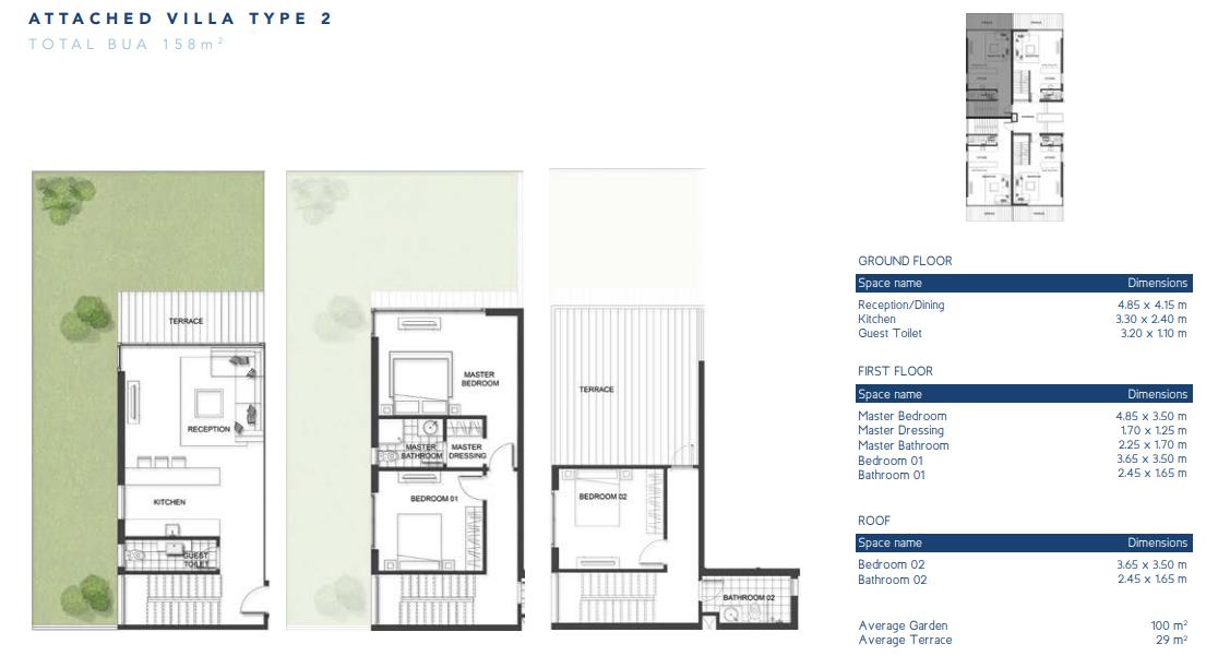 Floor plan for villa at Jefaira