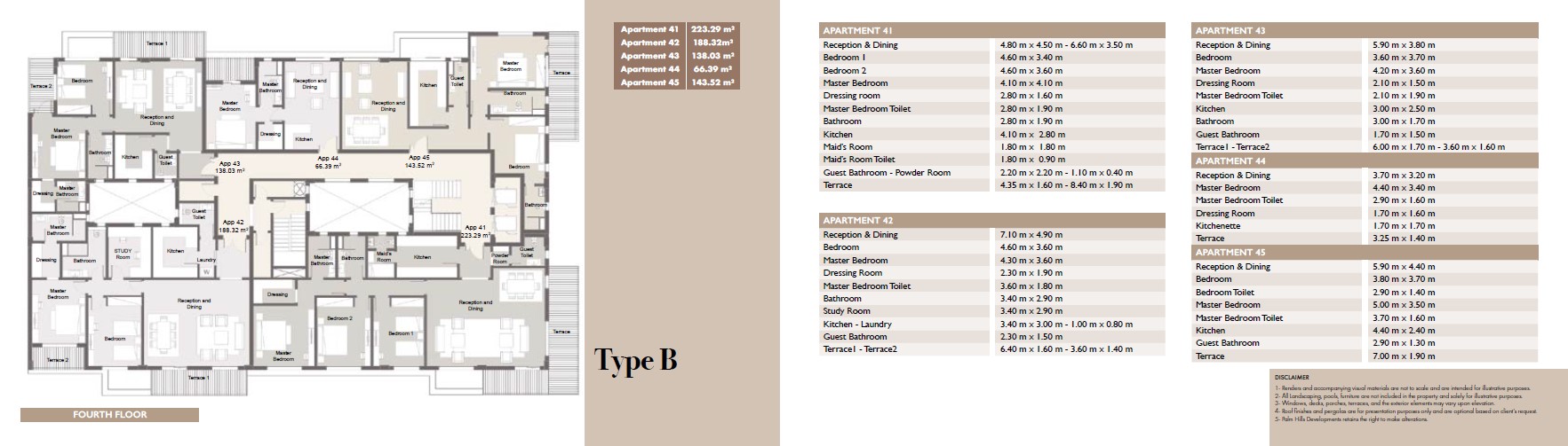 Floor plan for apartment at Palm Hills Alexandria