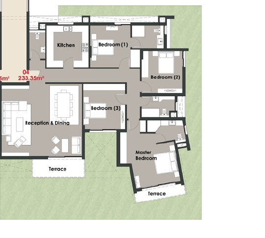 Floor plan for apartment at Palm Hills New Cairo
