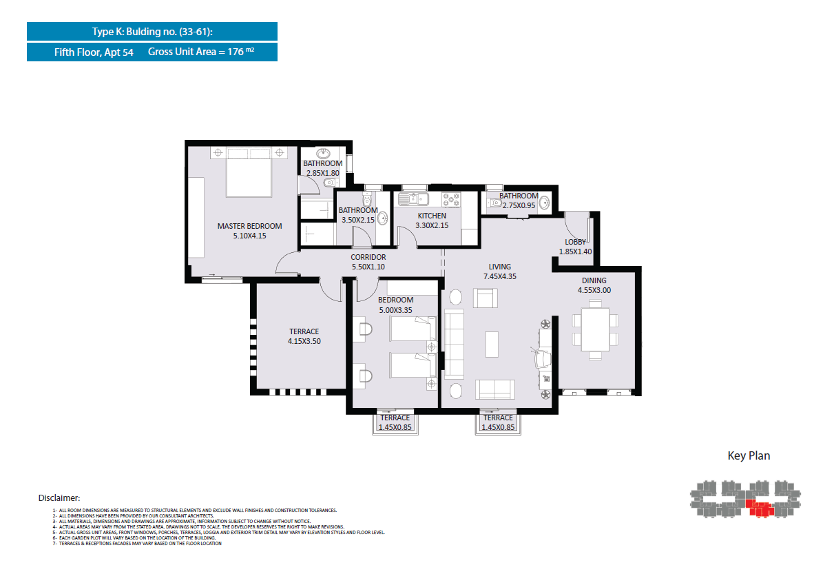 Floor plan for apartment at El Fustat
