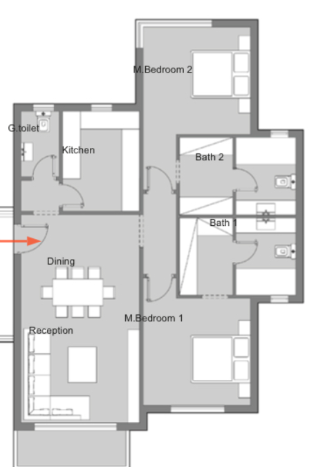 Floor plan for apartment at Badya