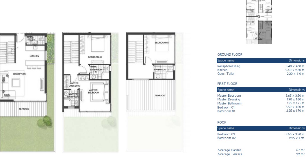 Floor plan for villa at Jefaira