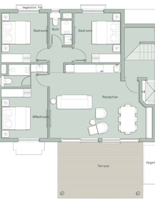 Floor plan for chalet at Elara Il Monte Galala