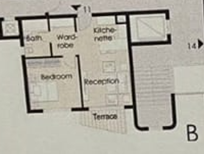 Floor plan for studio at Palm Hills New Cairo