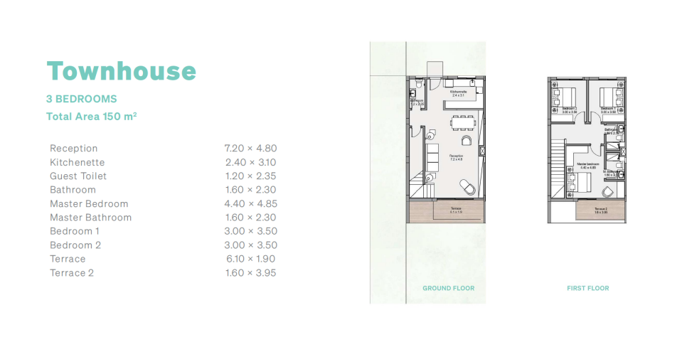 Floor plan for townhouse at Salt